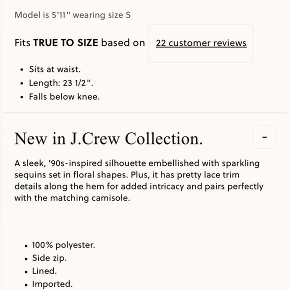 NWT J CREW Collection sequin-embellished slip skirt - Picture 7 of 8